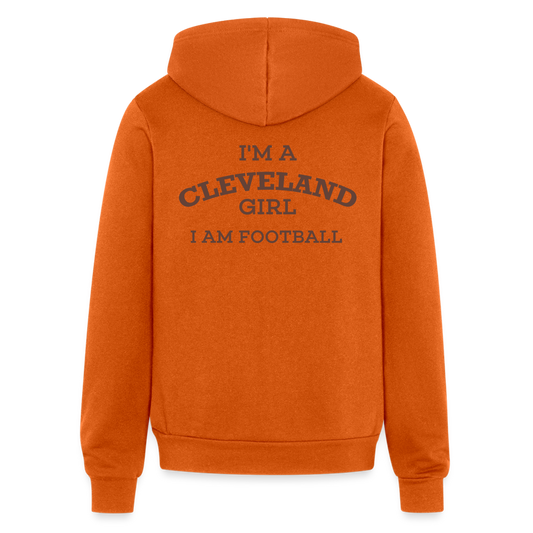 I'm a Cleveland Girl I Am Football Bella + Canvas Zip Hoodie Velvet Print - autumn