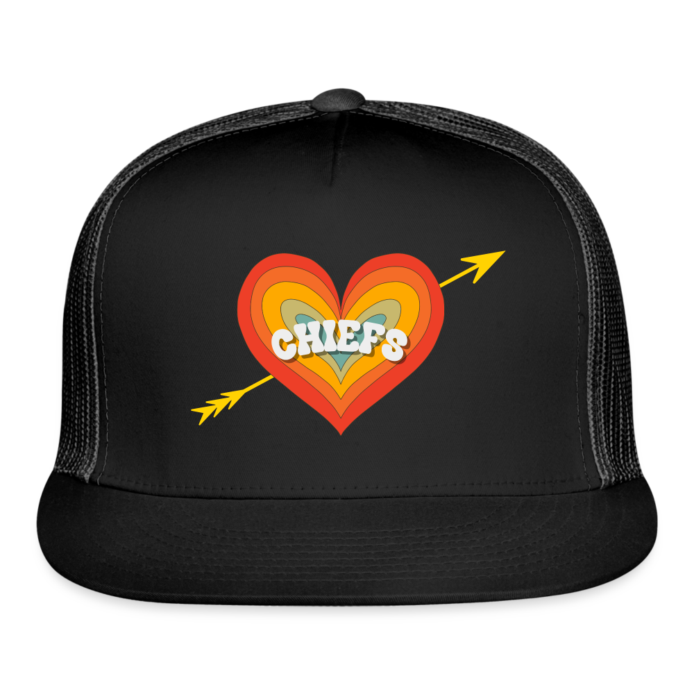 Chiefs Heart and Arrow Trucker Cap - black/black