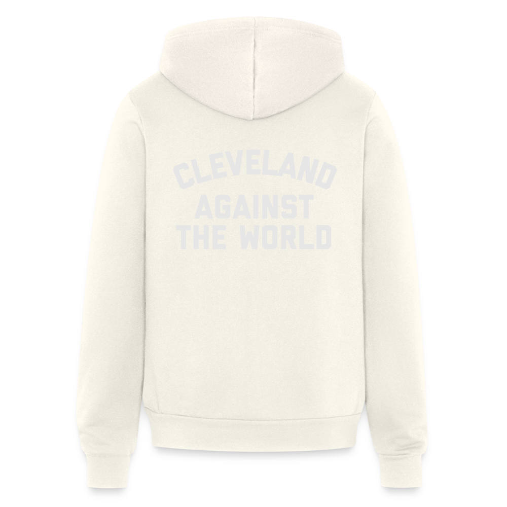 Cleveland Against the World Bella + Canvas Unisex Full Zip Hoodie - vintage white