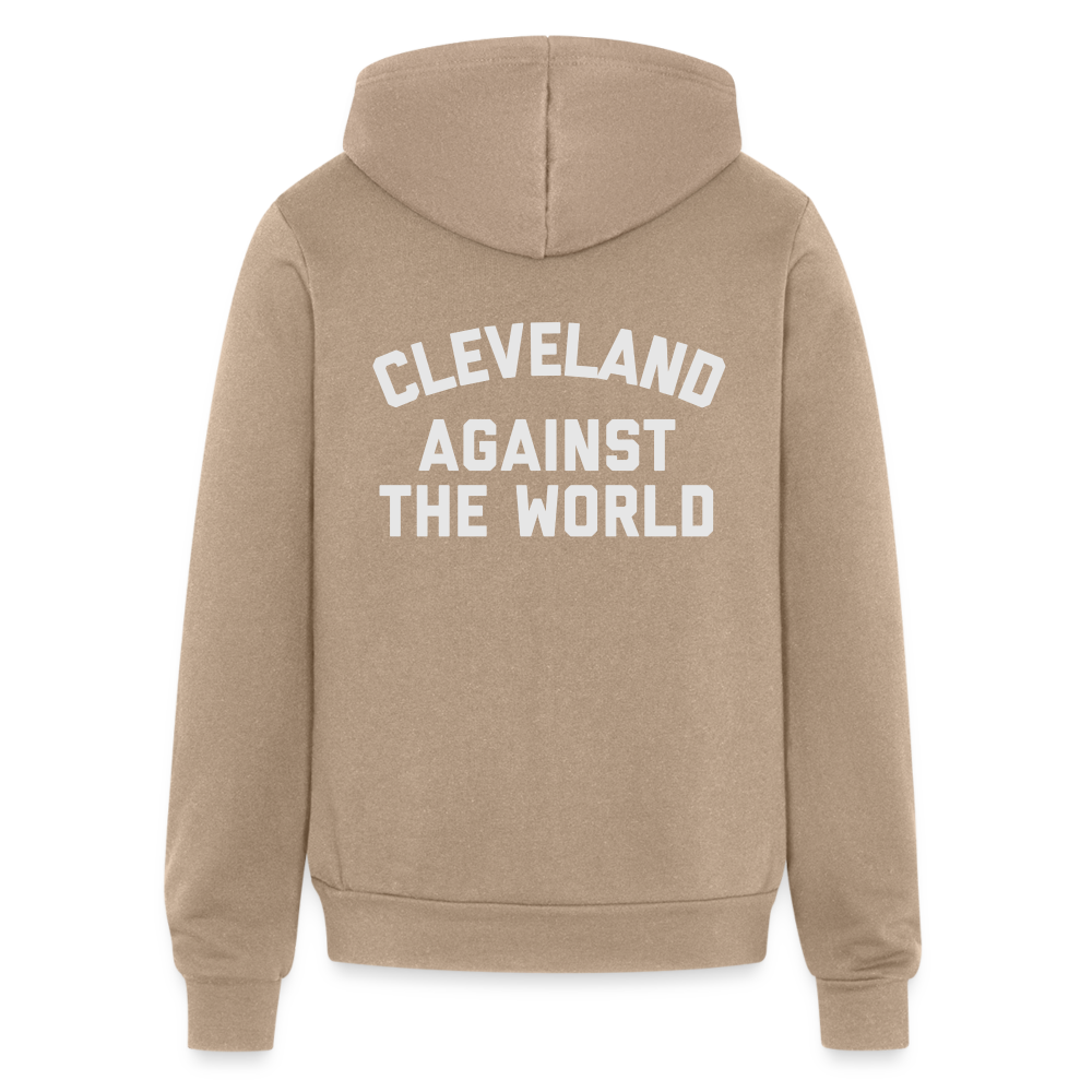 Cleveland Against the World Bella + Canvas Unisex Full Zip Hoodie - tan