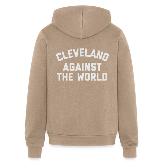 Cleveland Against the World Bella + Canvas Unisex Full Zip Hoodie - tan
