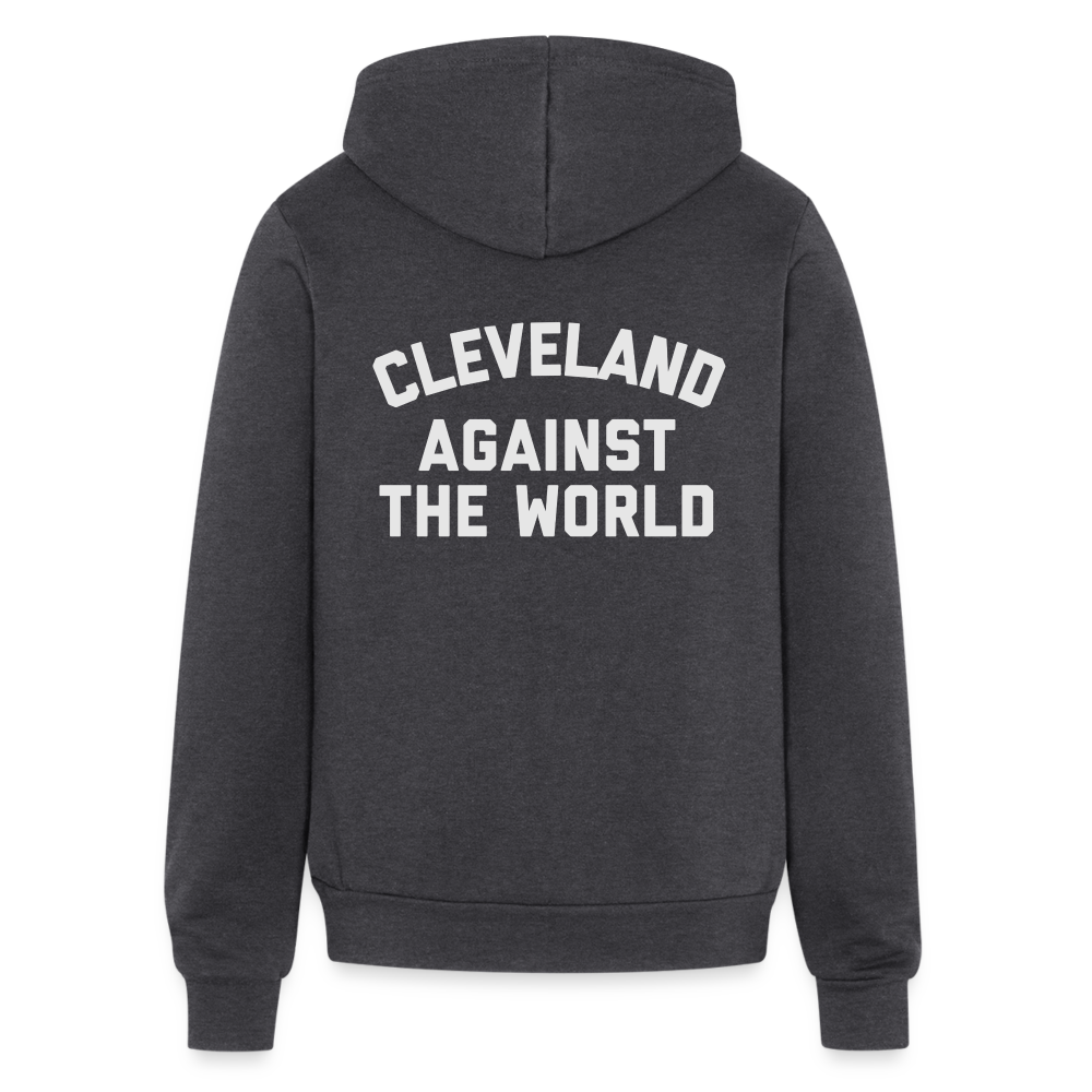 Cleveland Against the World Bella + Canvas Unisex Full Zip Hoodie - charcoal grey