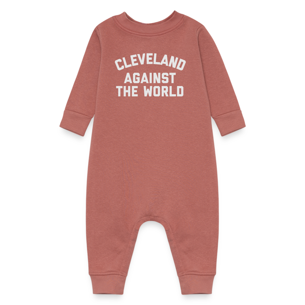 Cleveland Against the World Baby Fleece One Piece - mauve