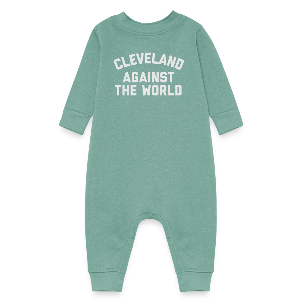 Cleveland Against the World Baby Fleece One Piece - saltwater