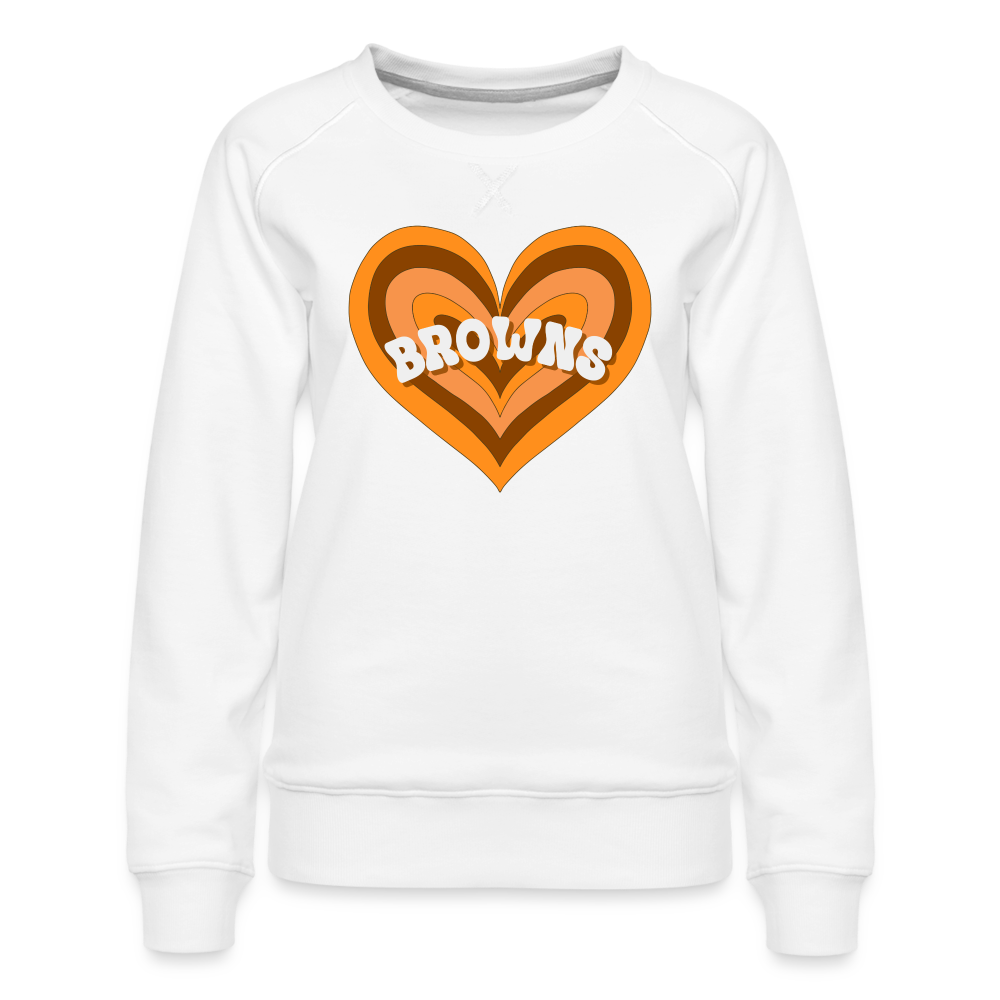 Browns Heart Women’s Premium Sweatshirt - white