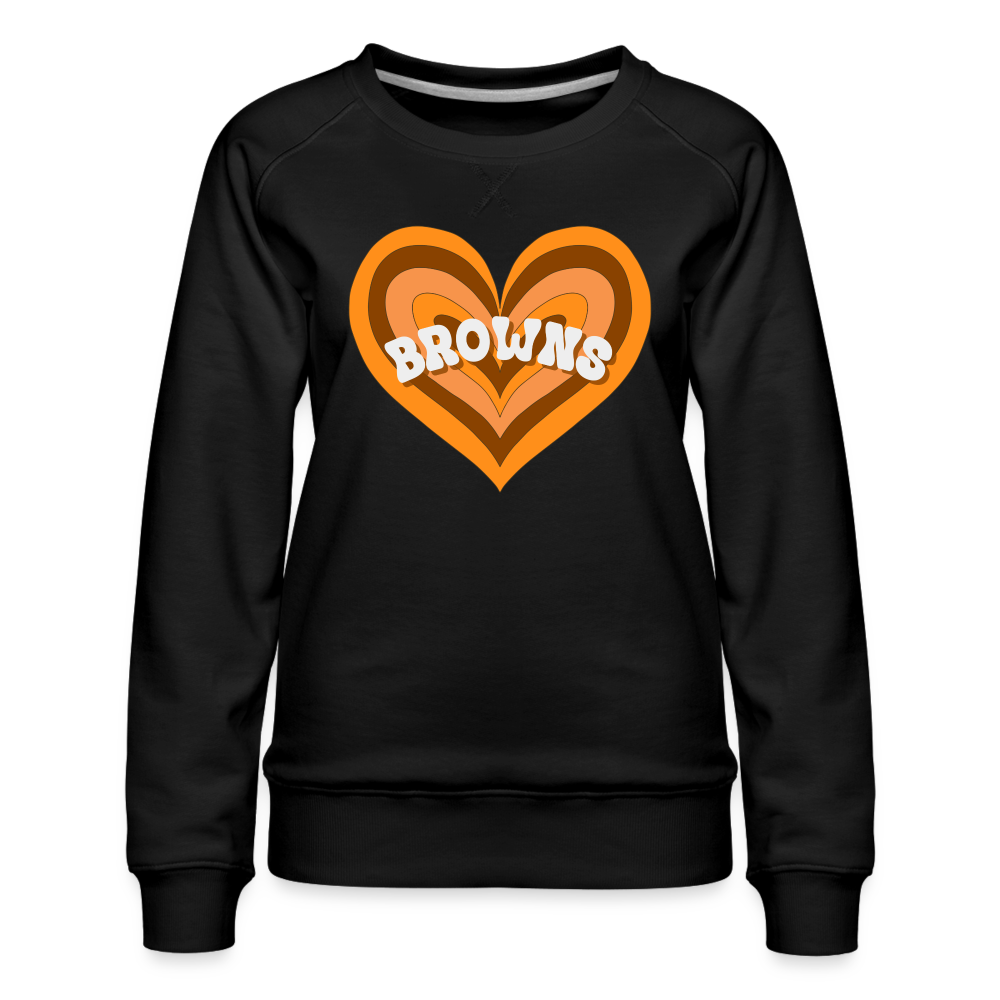 Browns Heart Women’s Premium Sweatshirt - black