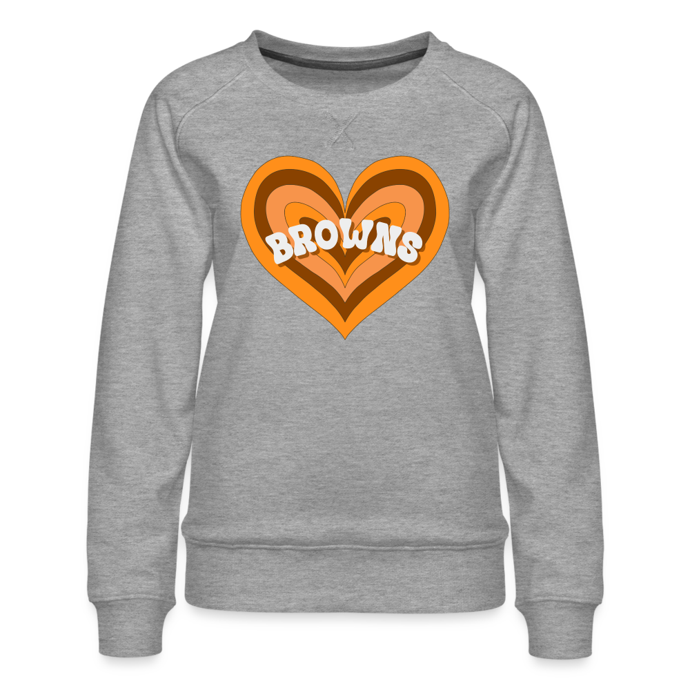 Browns Heart Women’s Premium Sweatshirt - heather grey