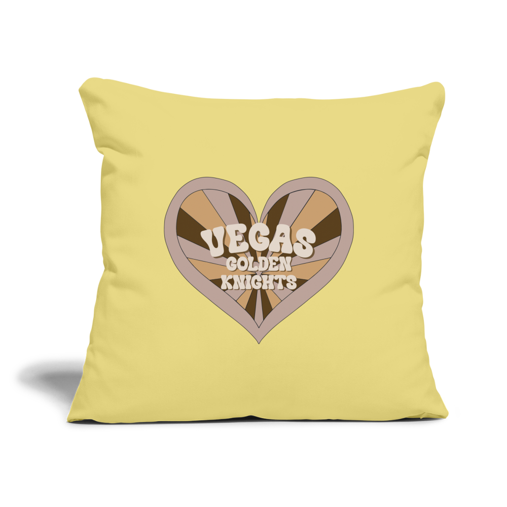 Vegas Golden Knights Throw Pillow Cover 18” x 18” - washed yellow