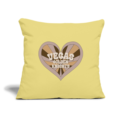 Vegas Golden Knights Throw Pillow Cover 18” x 18” - washed yellow