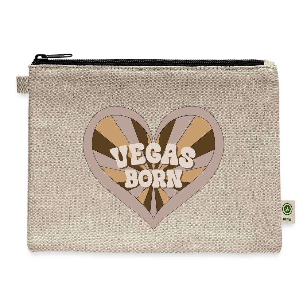 Vegas Born Zipper Carry All Pouch - natural