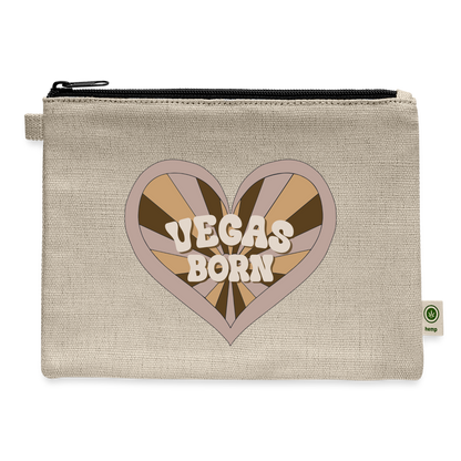 Vegas Born Zipper Carry All Pouch - natural