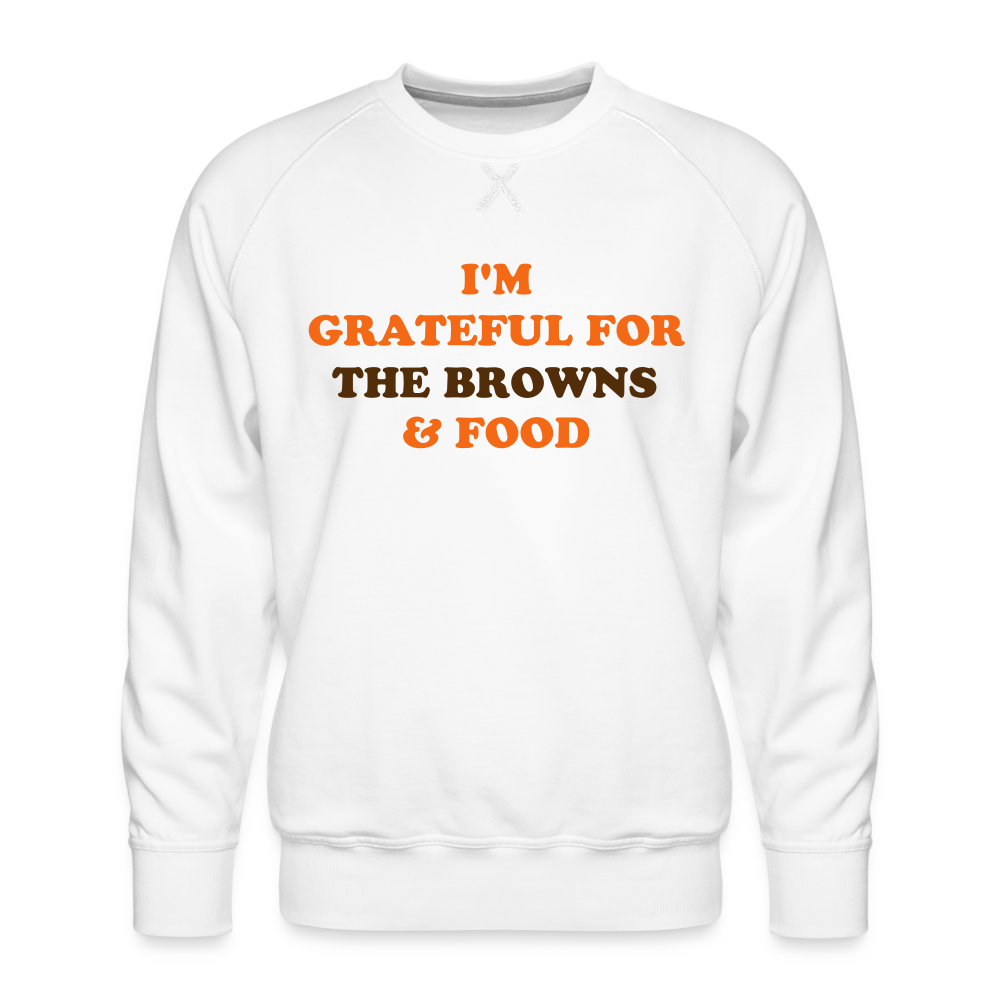 I'm Grateful for Browns & Food Men's Hoodie - white