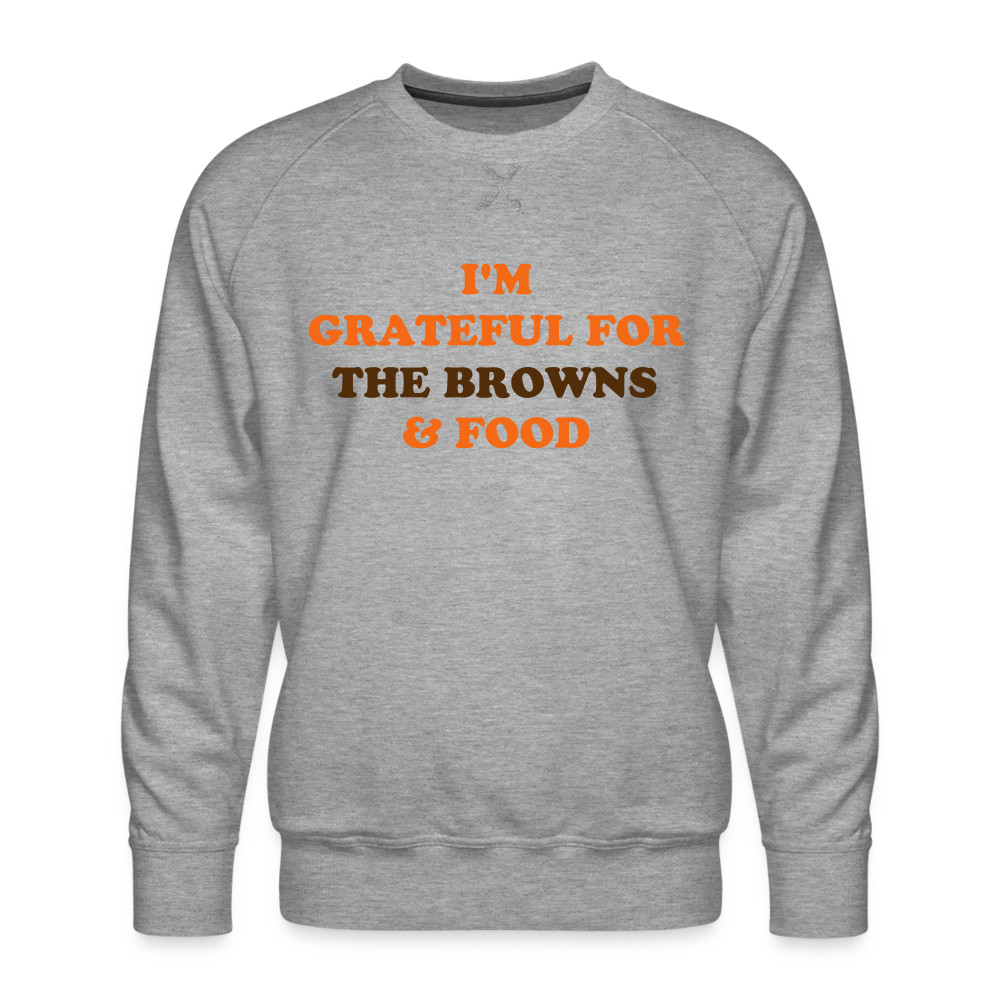 I'm Grateful for Browns & Food Men's Hoodie - heather grey
