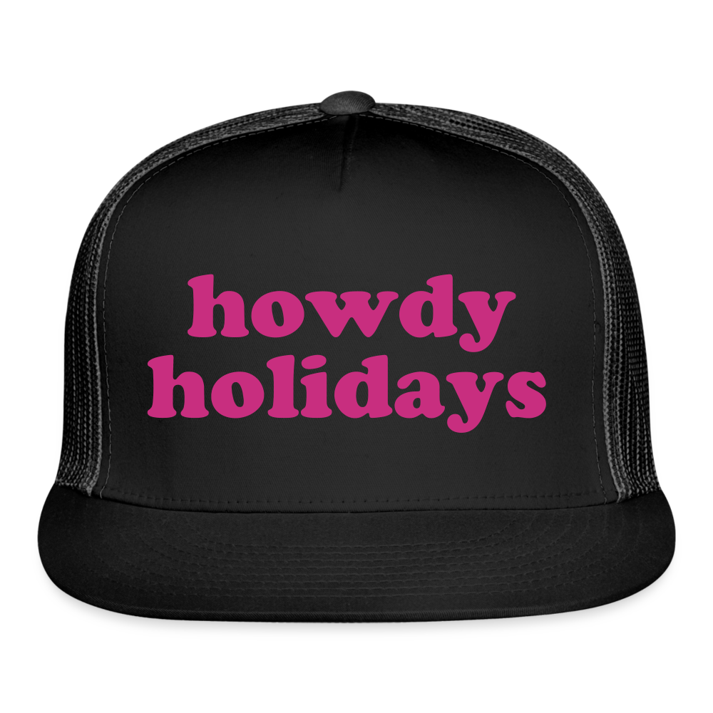 Howdy Holidays Trucker Cap - black/black