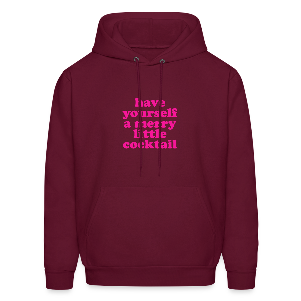 Have Yourself a Merry Little Cocktail Men's Hoodie - burgundy