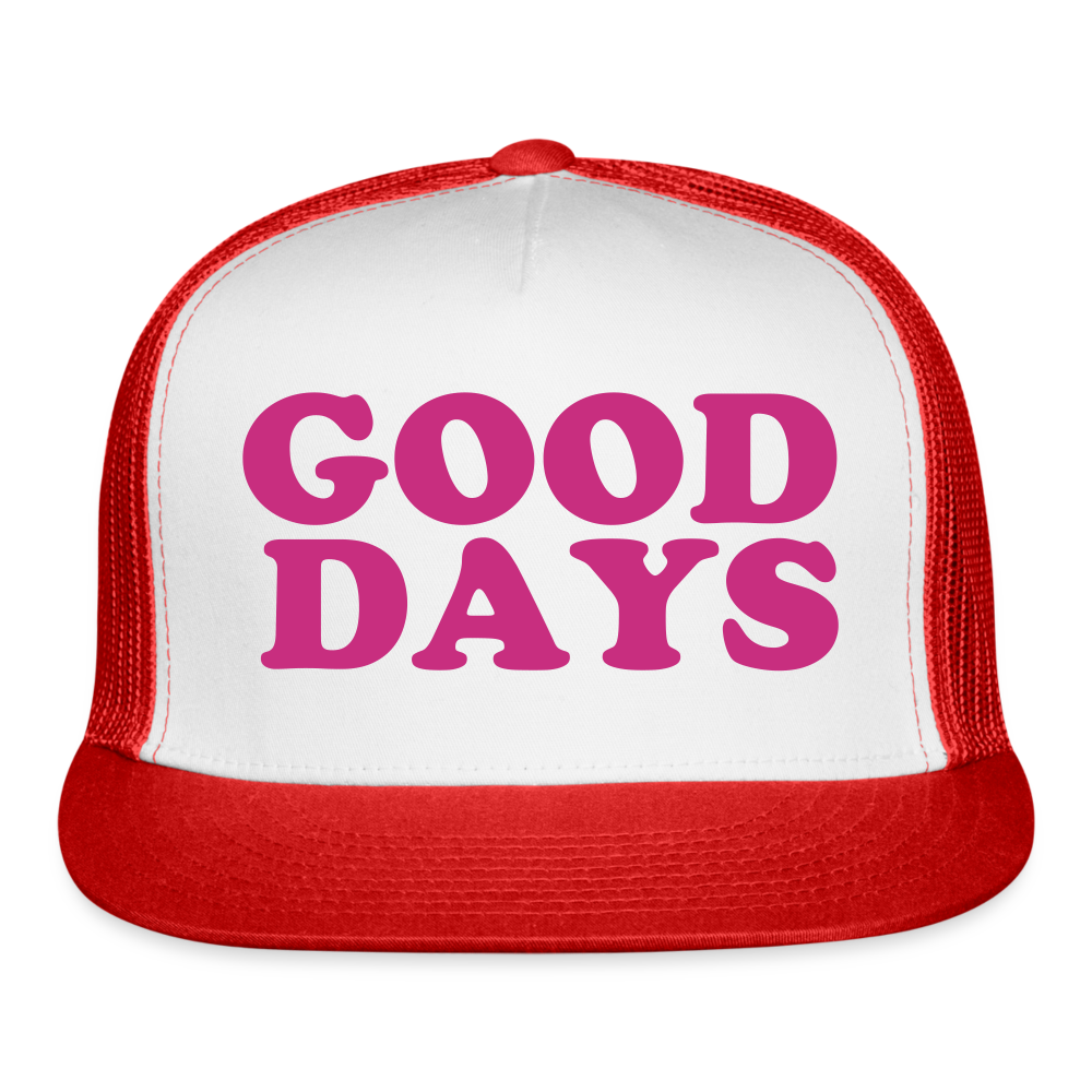 Good Days Trucker Cap Velvet Print - white/red