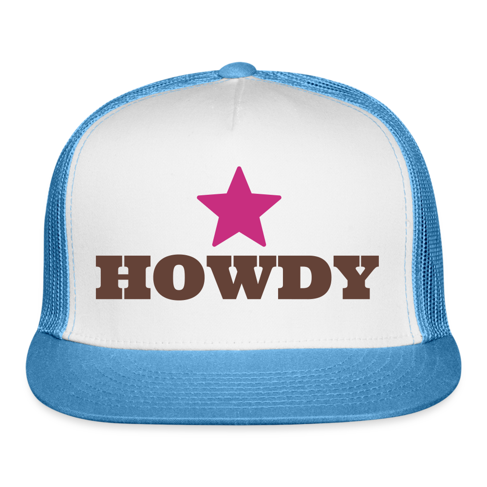 Howdy Trucker Cap Velvet Print - white/blue