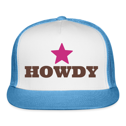 Howdy Trucker Cap Velvet Print - white/blue