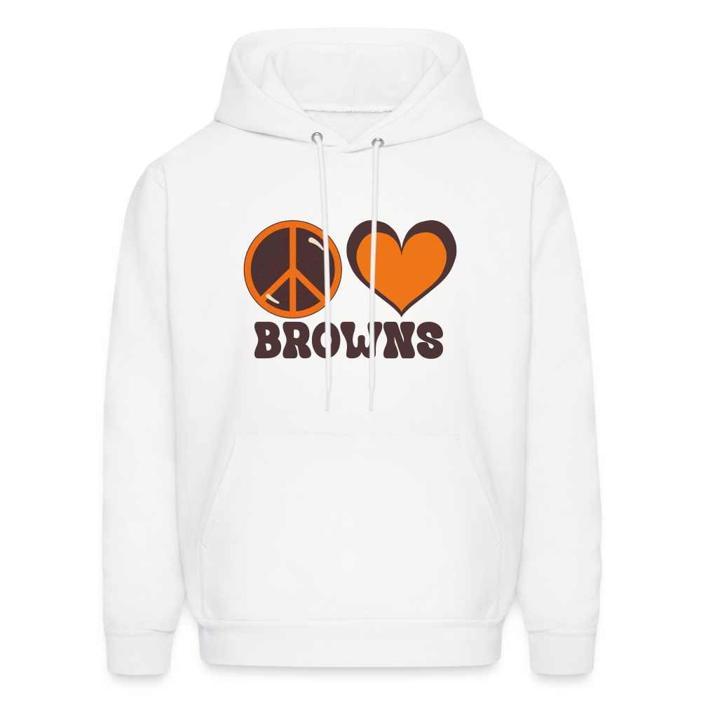 Peace Love Browns Men's Hoodie - white