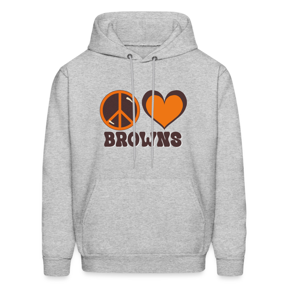 Peace Love Browns Men's Hoodie - heather gray