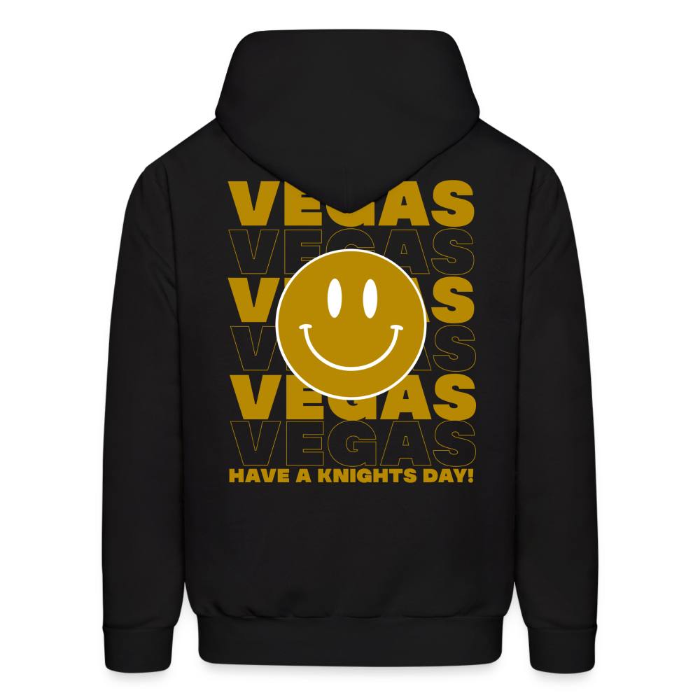 Vegas Have a Knights Day! Smiley Face Men's Hoodie - black