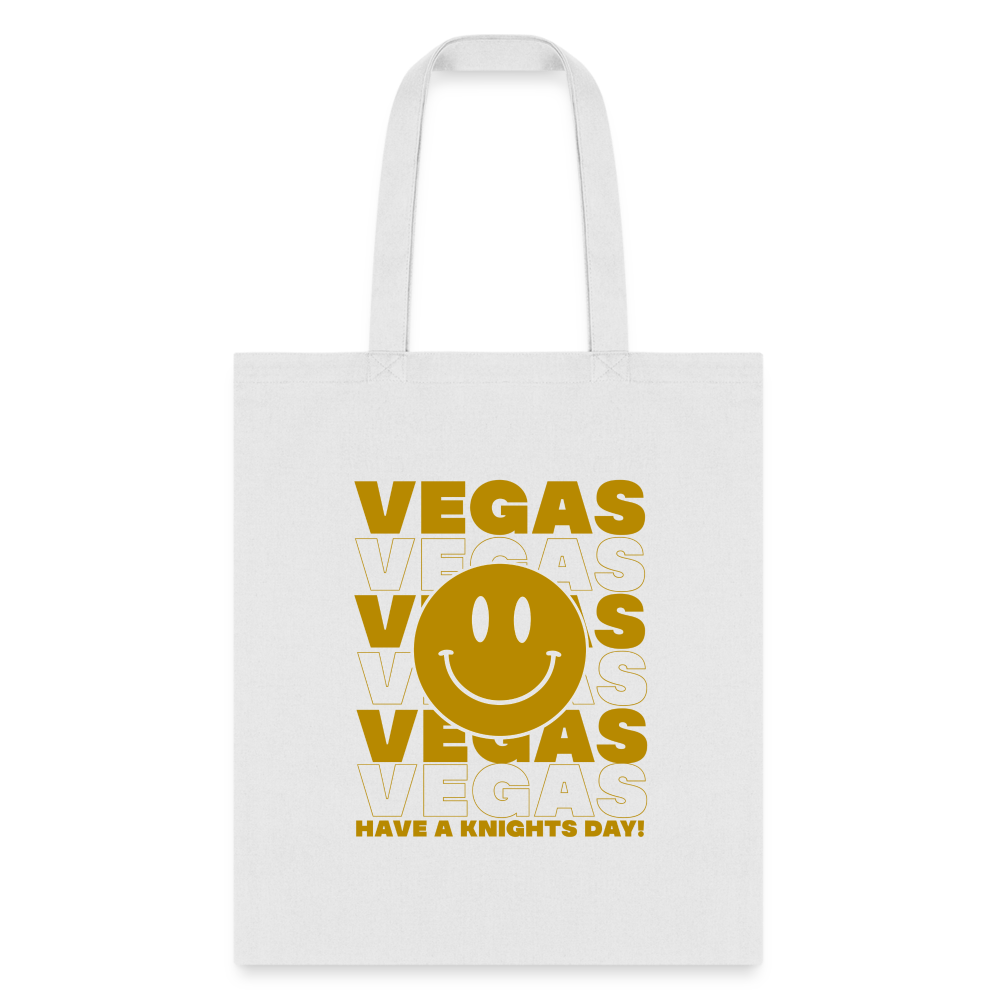 Vegas Hockey Have a Knights Day! Smiley Face Tote Bag - white