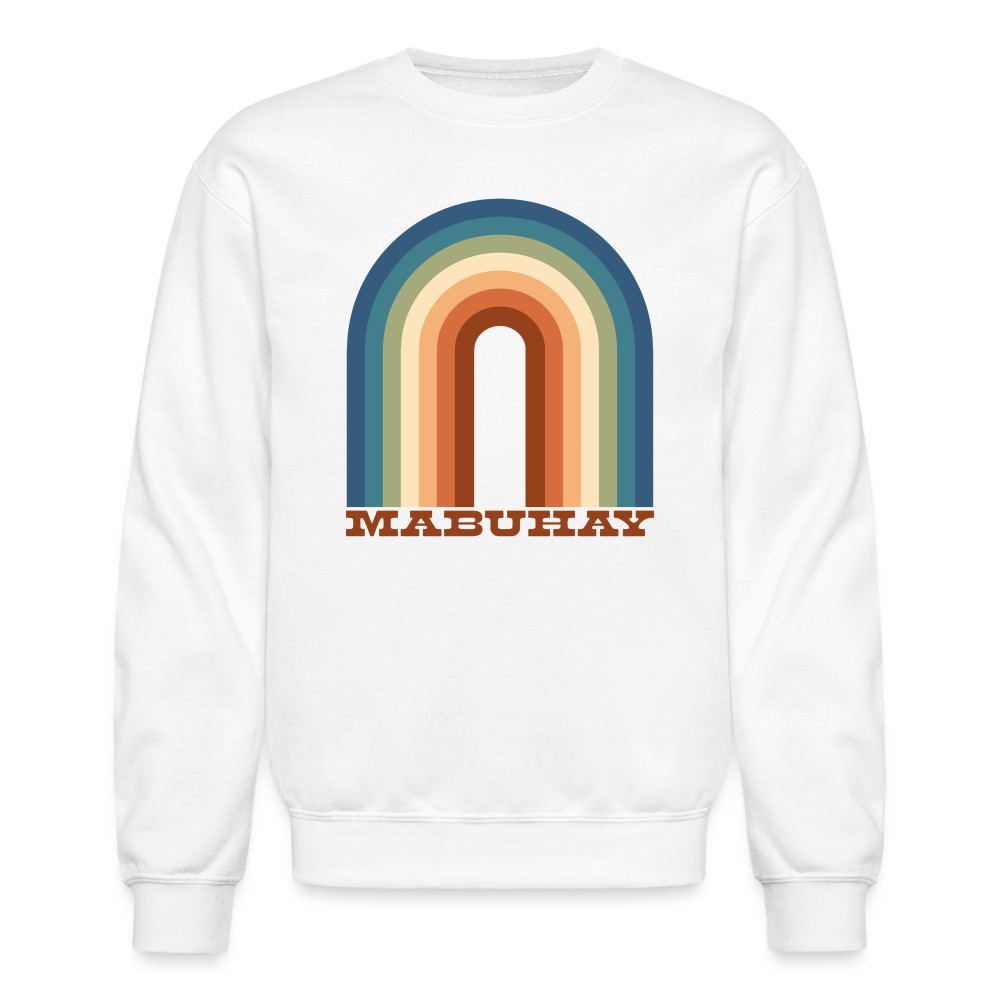 Mabuhay Rainbow Crewneck Sweatshirt - white