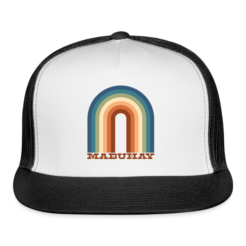 Mabuhay Rainbow Trucker Cap - white/black