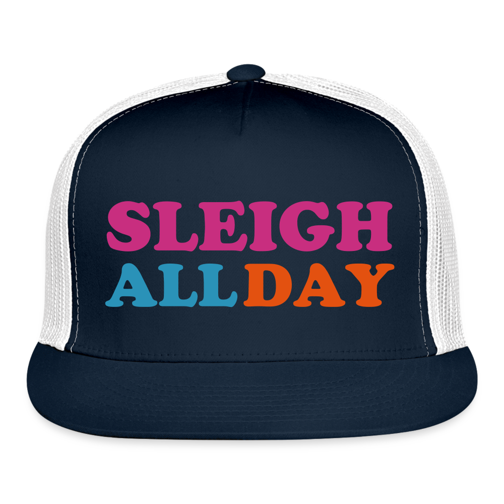Sleigh All Day Trucker Cap - navy/white