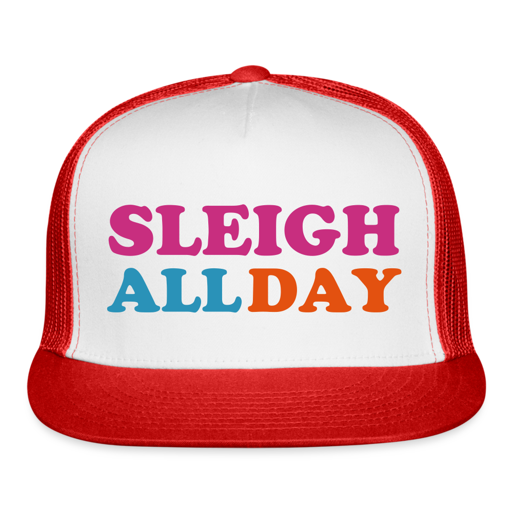 Sleigh All Day Trucker Cap - white/red