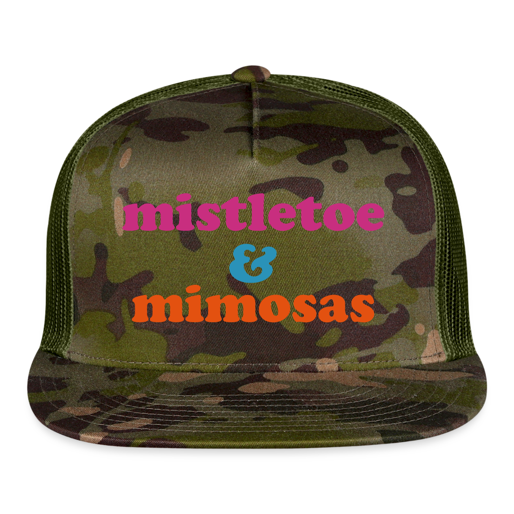 Mistletoe & Mimosas Trucker Cap Velvet Print - MultiCam\green