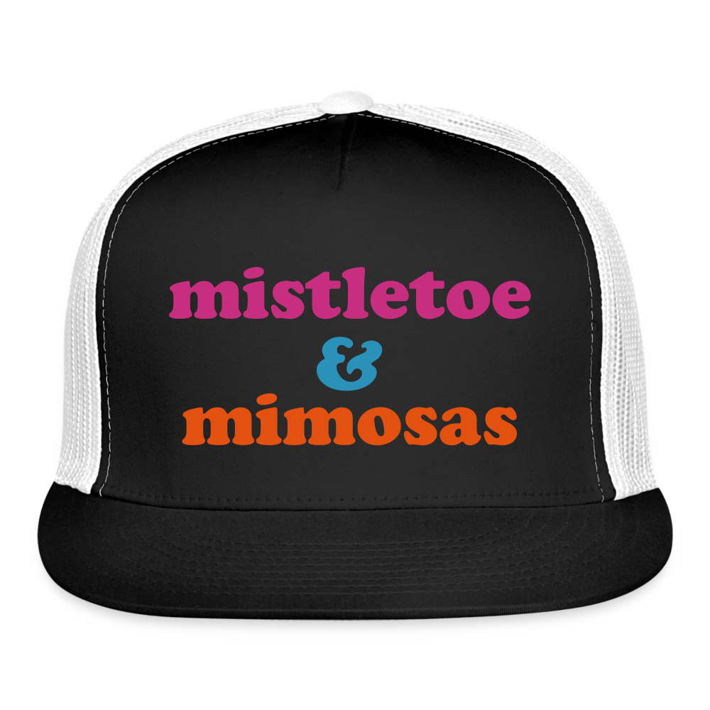 Mistletoe & Mimosas Trucker Cap Velvet Print - black/white