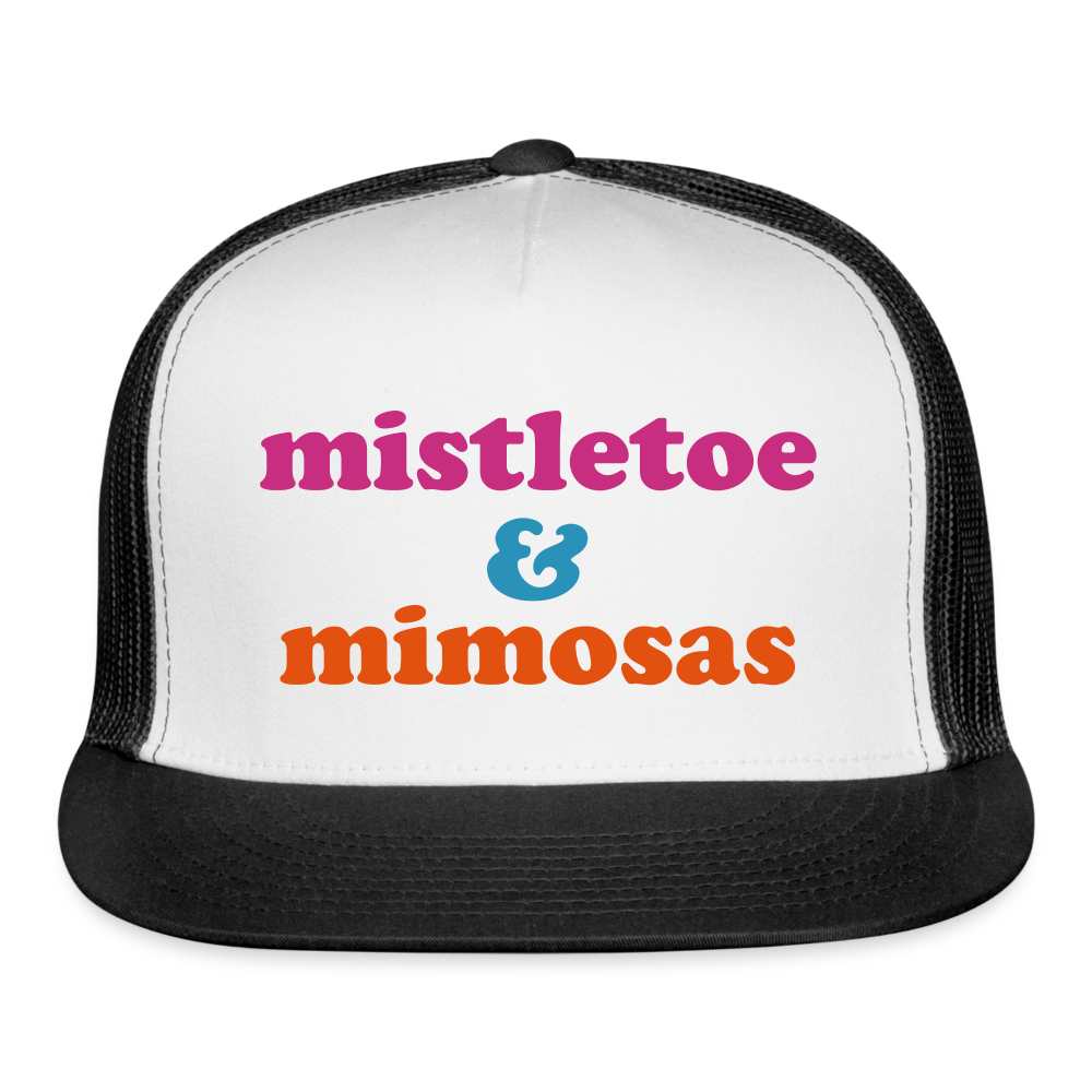 Mistletoe & Mimosas Trucker Cap Velvet Print - white/black