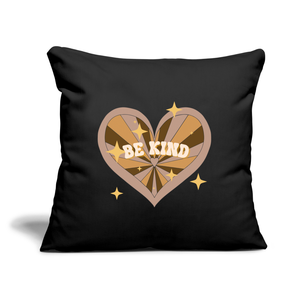 Be Kind Throw Pillow Cover 18” x 18” - black