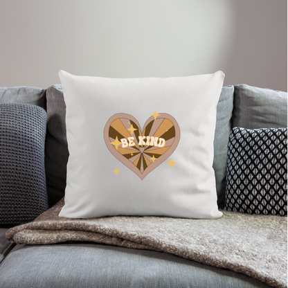 Be Kind Throw Pillow Cover 18” x 18” - natural white