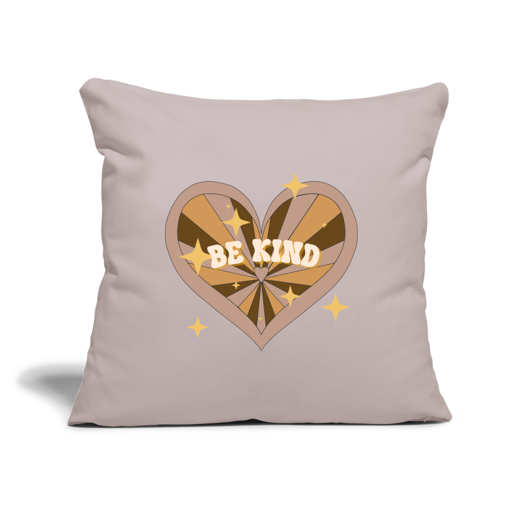 Be Kind Throw Pillow Cover 18” x 18” - light taupe