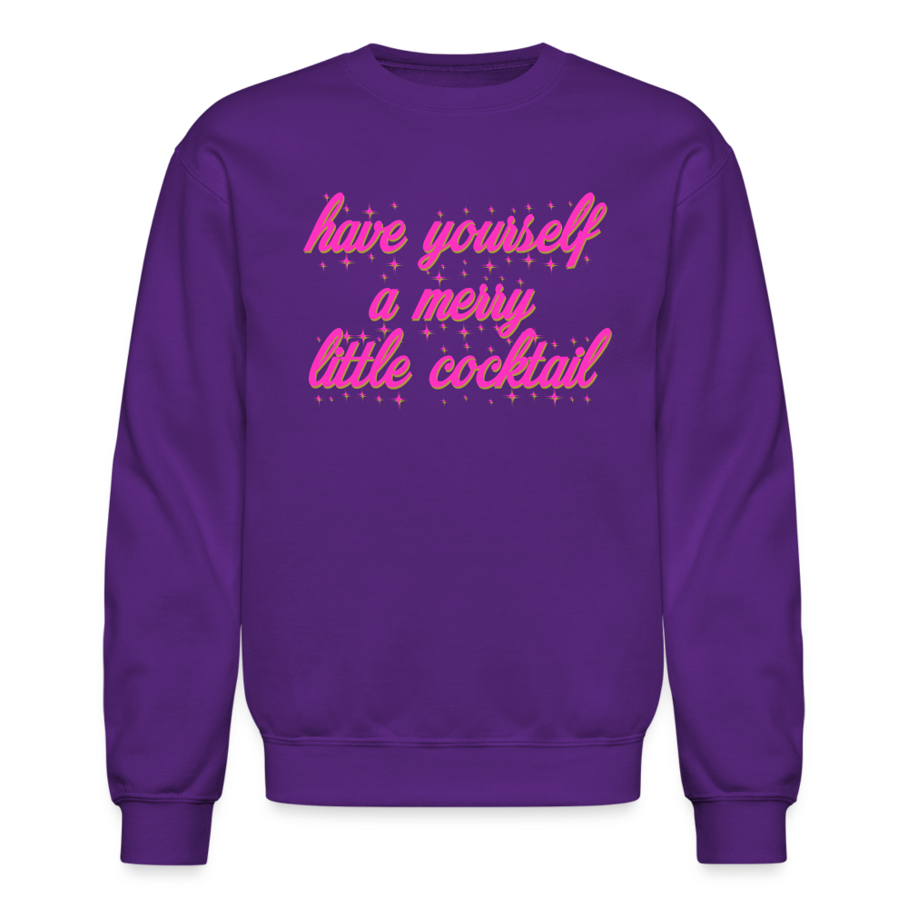 Have Yourself a Merry Little Cocktail Crewneck Sweatshirt - purple