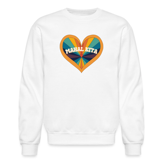 Mahal Kita Rainbow Heart Crewneck Sweatshirt - white
