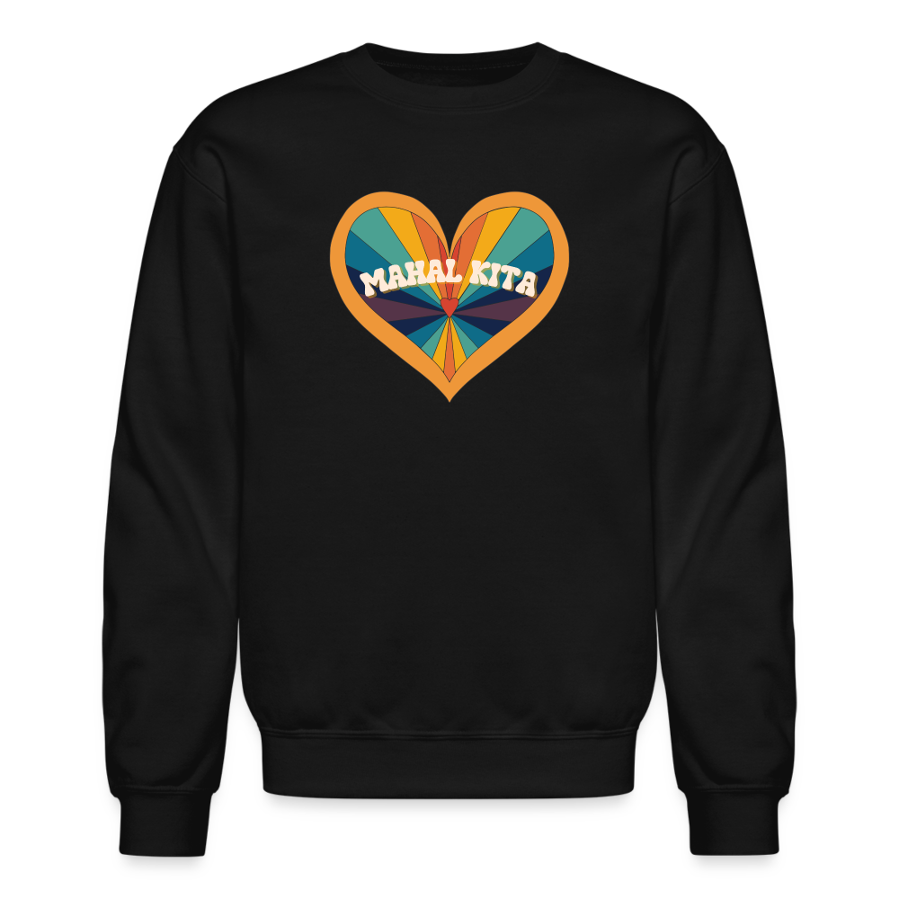 Mahal Kita Rainbow Heart Crewneck Sweatshirt - black