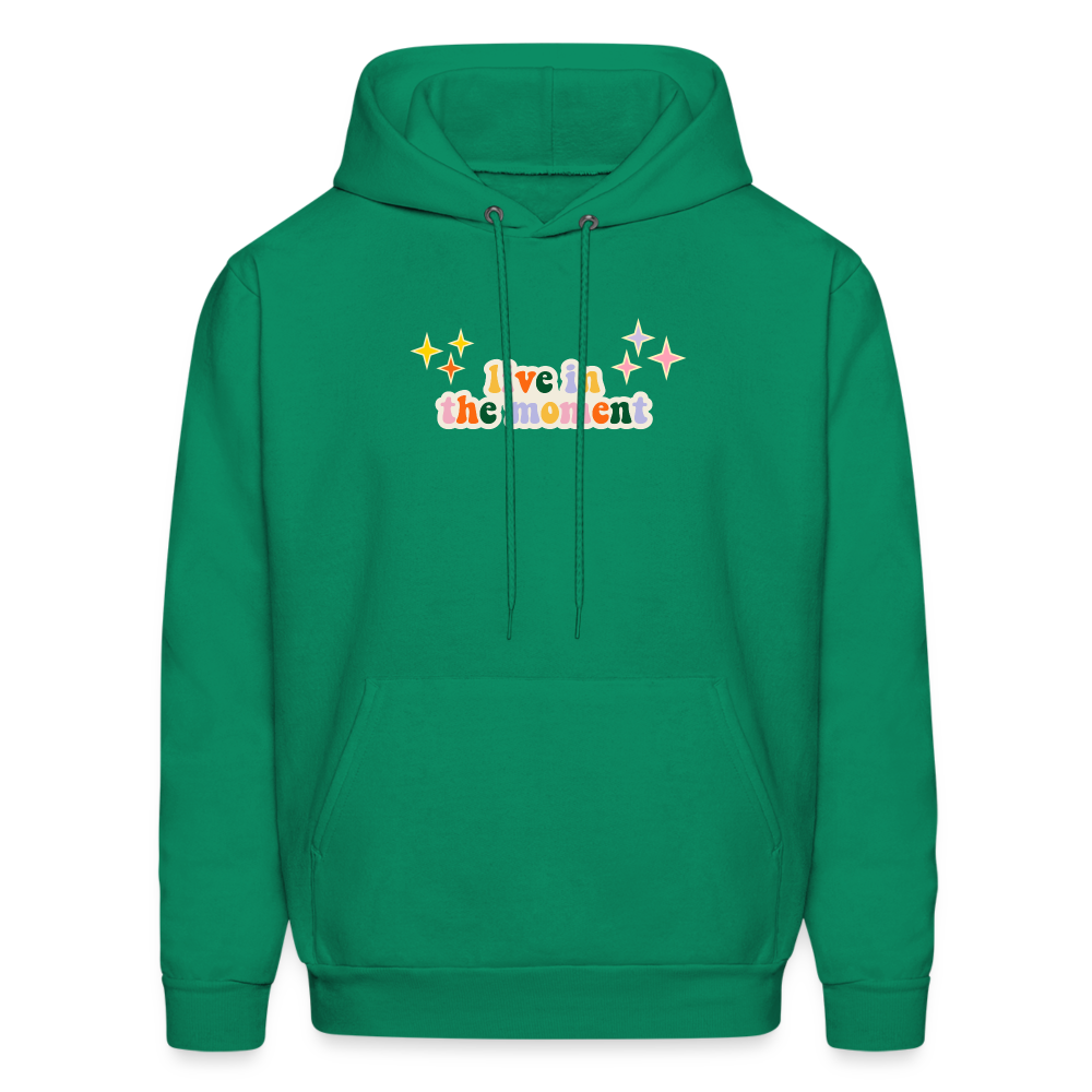 Live in the Moment Men's Hoodie - kelly green