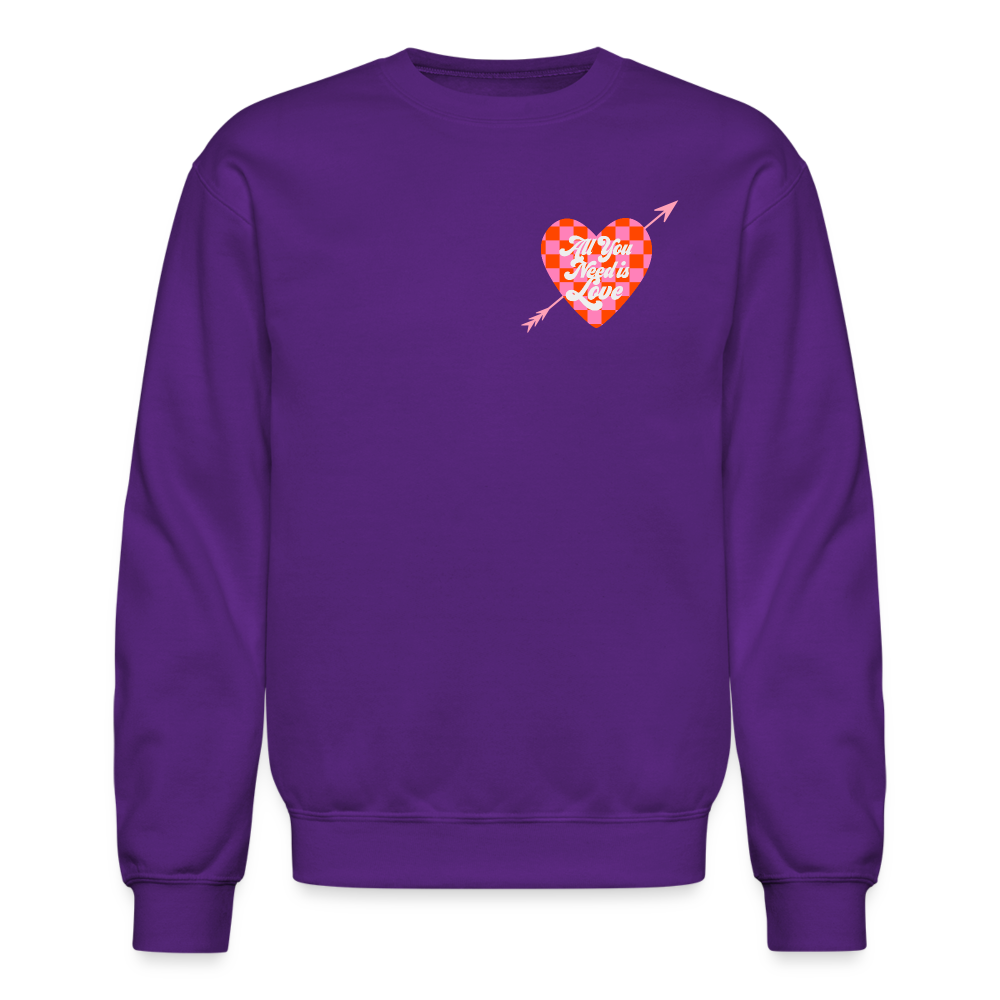 All You Need is Love Crewneck Sweatshirt - purple