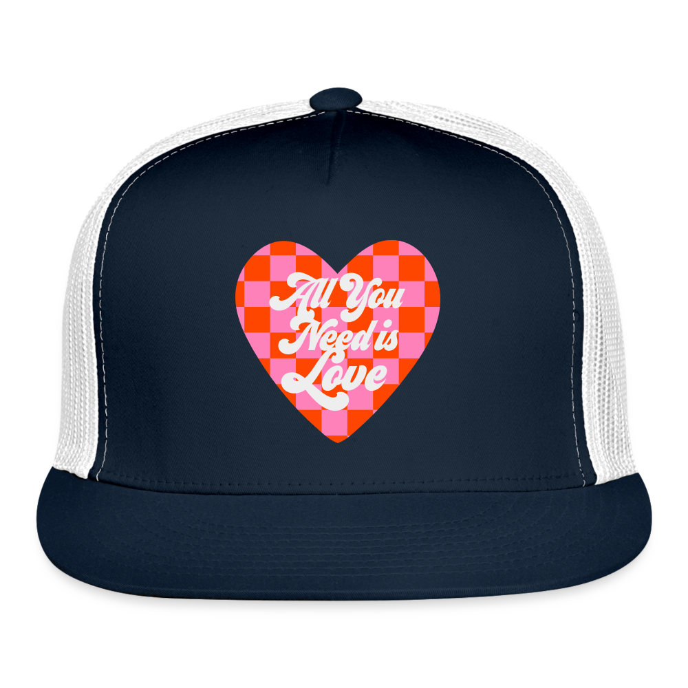 All You Need is Love Trucker Cap - navy/white