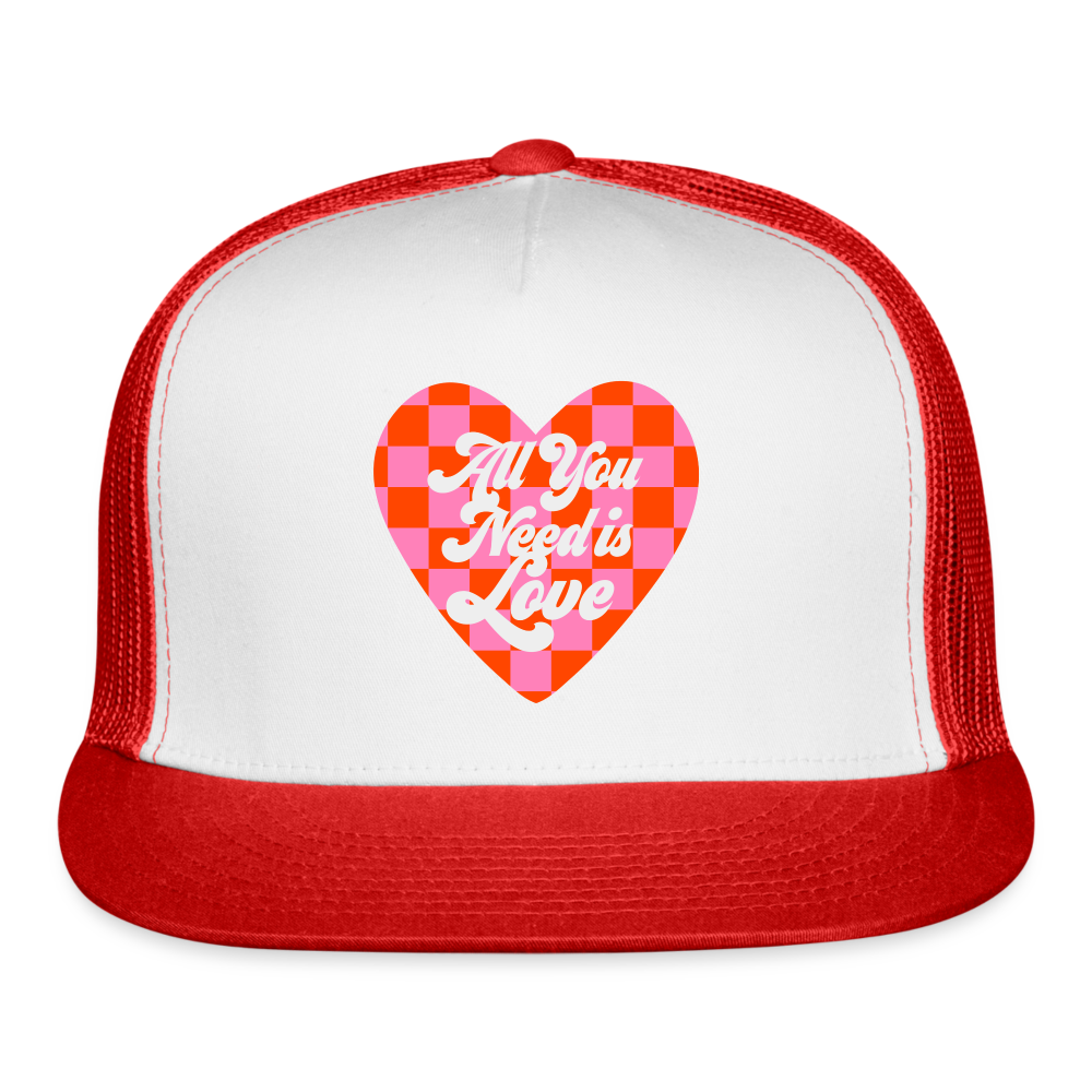 All You Need is Love Trucker Cap - white/red