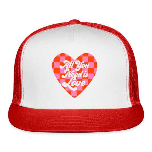 All You Need is Love Trucker Cap - white/red
