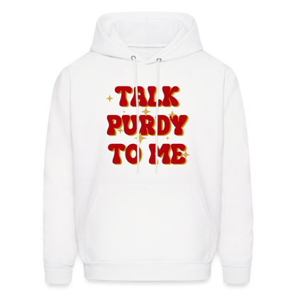 Talk Purdy To Me Men's Hoodie - white