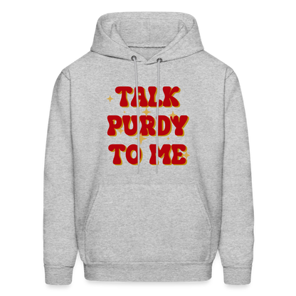 Talk Purdy To Me Men's Hoodie - heather gray