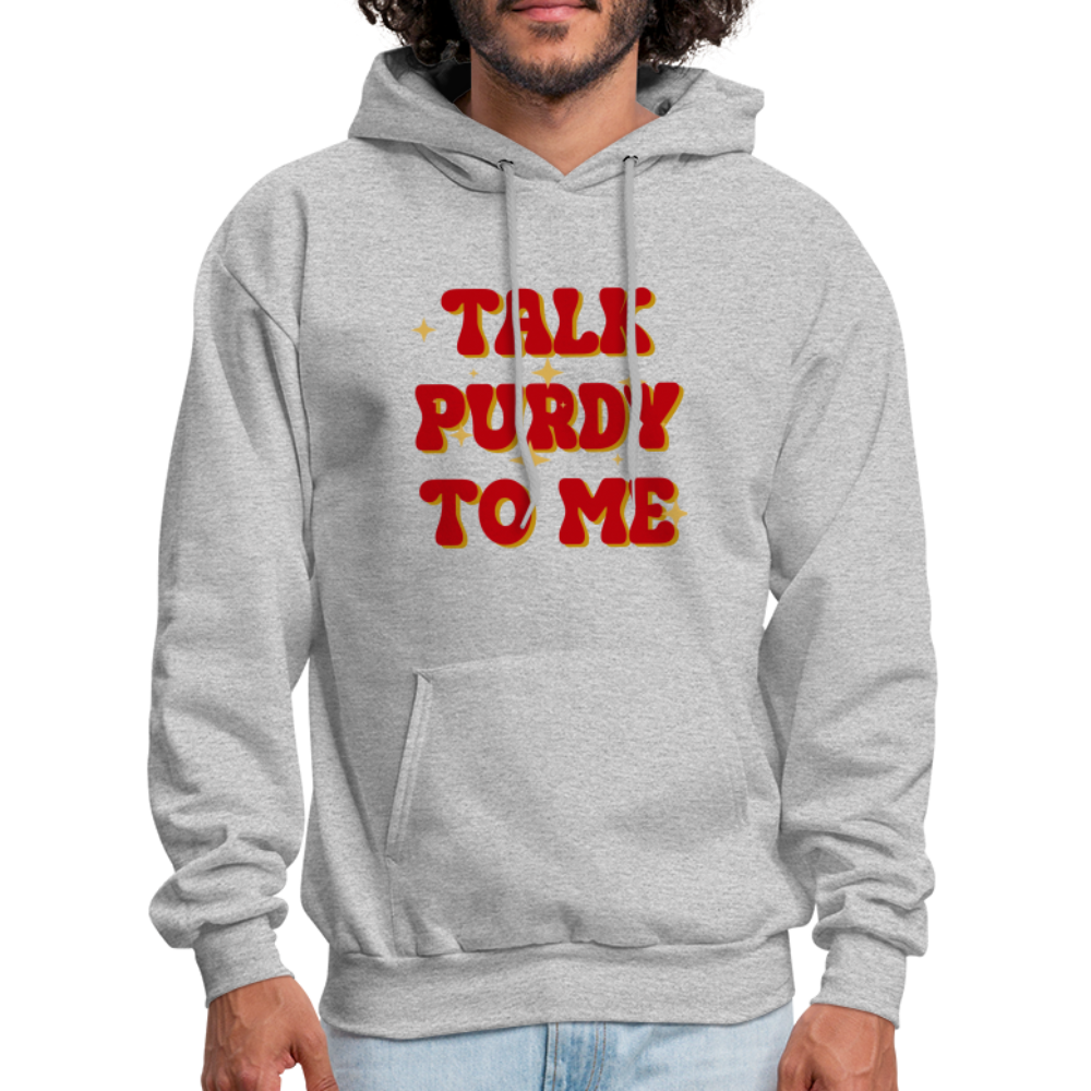Talk Purdy To Me Men's Hoodie - heather gray