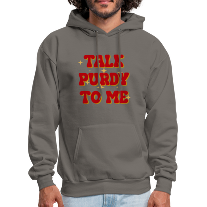 Talk Purdy To Me Men's Hoodie - asphalt gray