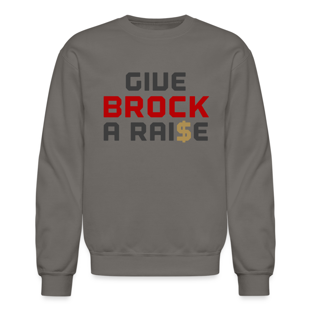 Give Brock a Raise Crewneck Sweatshirt - asphalt gray