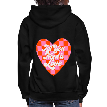 All You Need is Love Women's Hoodie - black